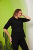 Women's Style Plus Size Shirt Big Size Black Shirt With Pocket And Sleeve Detail