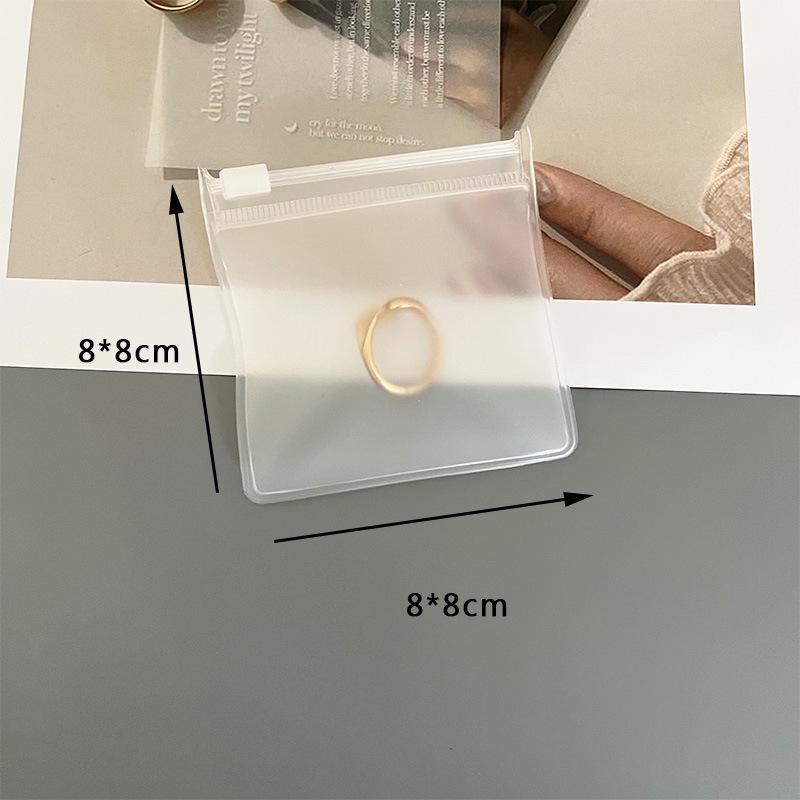 Non-yellowing, non-hardening frosted EVA zipper jewelry bags for earrings and bracelets