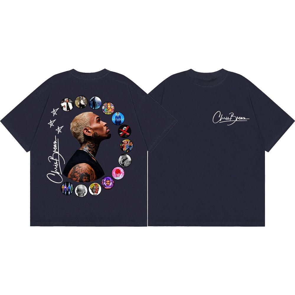 Rapper Chris Brown Graphic T Shirts Unisex Unisex Clothing Fashion Hip Hop Short Sleeve Tshirts Summer Casual Loose Cotton Tshirt