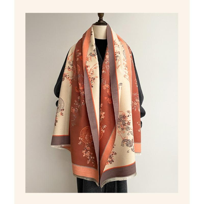 Versatile Elegant Vintage Chinese Style Warm Scarf For Women Winter