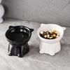 Black/pure White Tall Cat and Dog Bowl to Protect the Cervical Vertebraa Practical Pet Gift for Cats and Small Dogs.