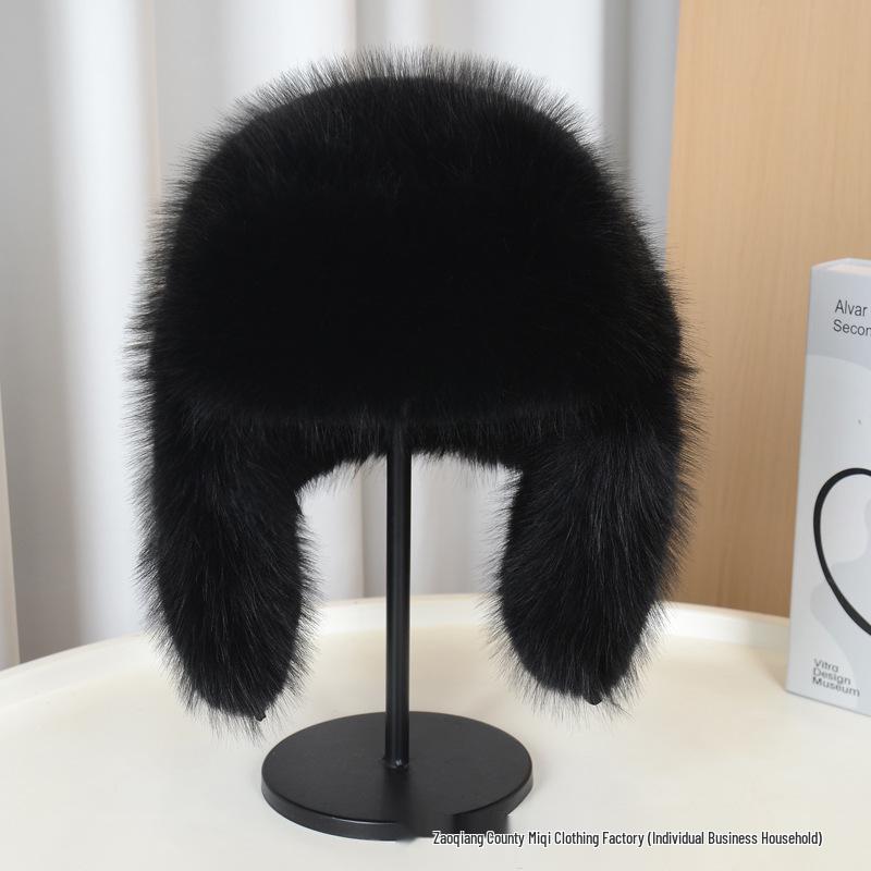 Custom Faux Fur Lei Feng Winter Hat with Earflaps - Thick, Warm, Outdoor Adult Hat with Color Options.
