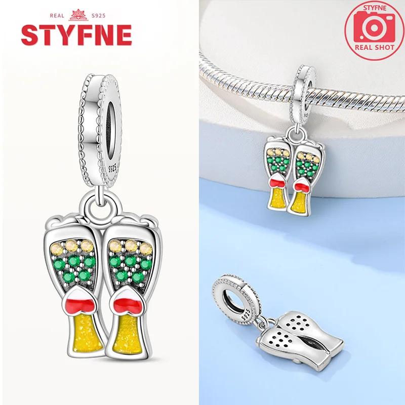 Copperbeverage Cold Beer Champagne Red Wine Charms Beadsoriginal Bracelets Diy Fine Jewelry For Women Gifts