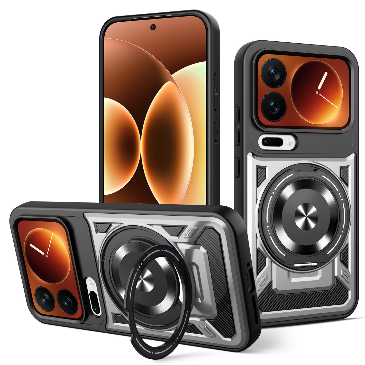 For Xiaomi 17 Pro Max Magnetic Case Rotating Kickstand TPU + PC Phone Cover