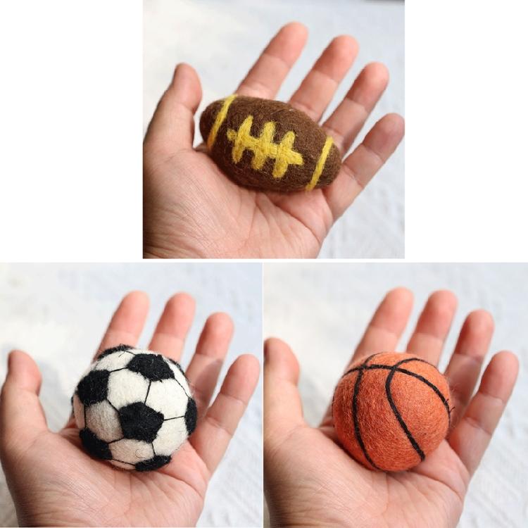 Colorful Felt Balls Keychain Handmade Rugby/Basketball/Football Pendant Keyring for Sports Lovers Trendy Accessories