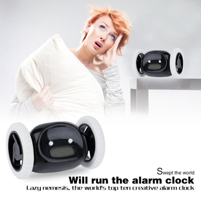 Home Decorationelectronic Creative Alarm Clock With Wheels And Can Escape
