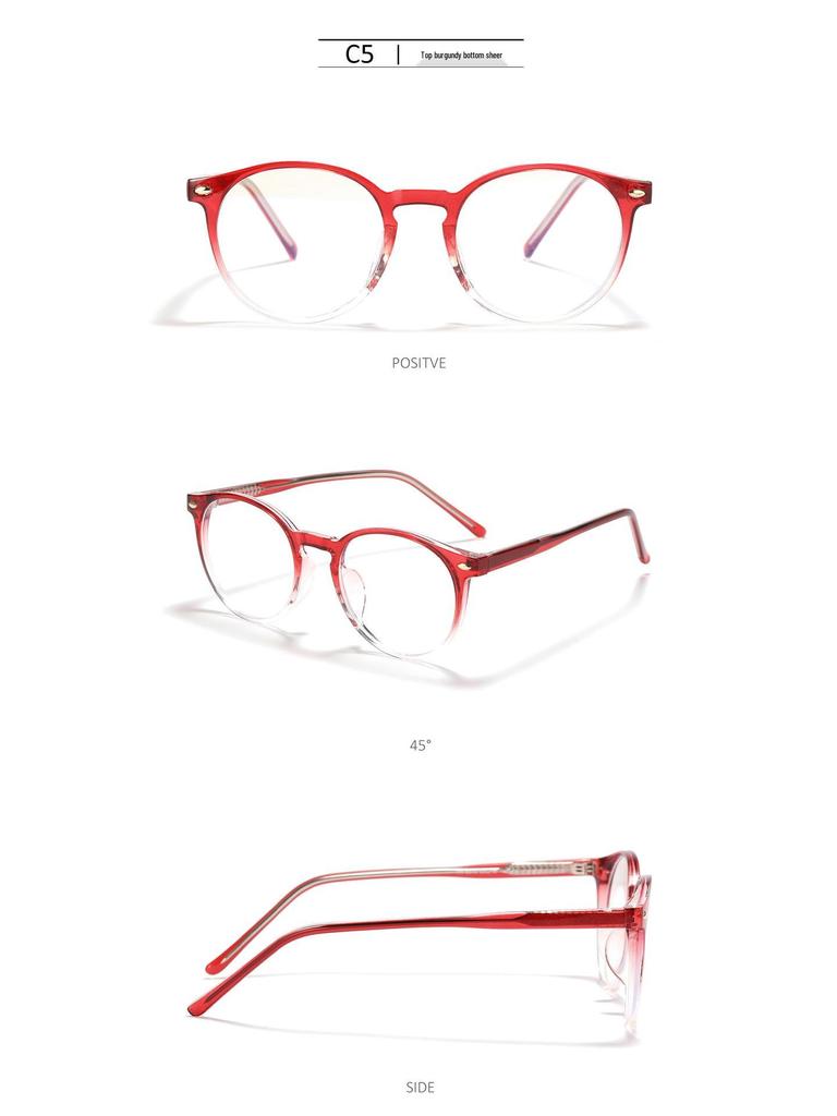 Xunge Unisex Round TR90 Glasses - Candy Colors, Korean Academy Style, Sweet No Makeup Look