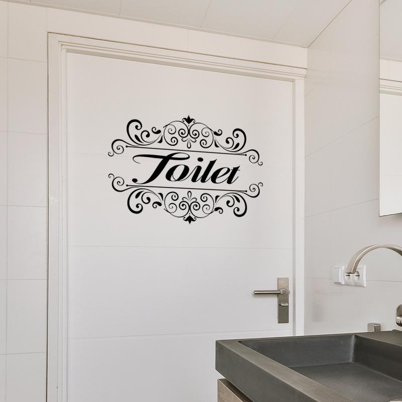 Creative bathroom English signage Bathrom door stickers bathroom decoration self-adhesive wall stickers
