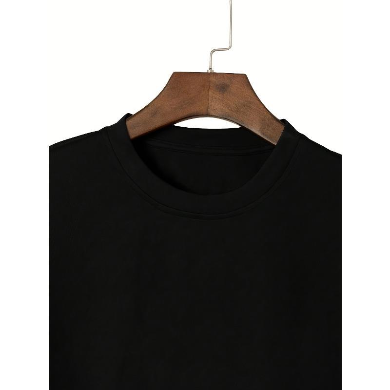 European Sizes Men's Black Number 7 Soccer Print T-Shirt, Short Sleeve Tee, Fade Resistant, Perfect for Soccer Fans Gatherings, Casual Outings