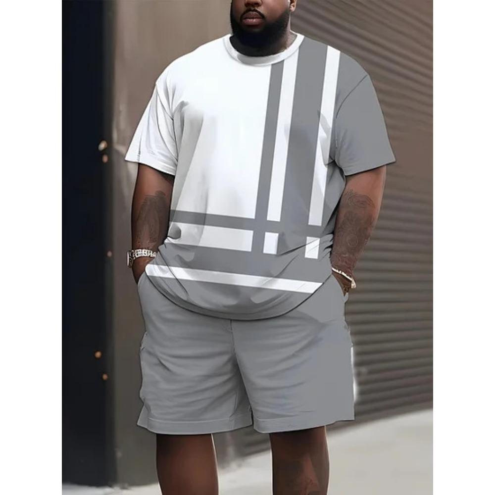 Summer Fashion Men s Printed Sports Suit Trendy Versatile Breathable Casual S