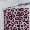 Leopardenmuster Duschvorhang für Badezimmerdekor Rosa und Schwarzes Muster Wasserdicht Langlebig Geeignet für Nass- und Trockentrennung