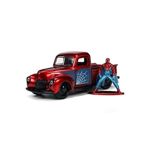 Jouet - JADA TOYS MARVEL - 1941 FORD PICK UP - Roue Libre Die-Cast - Figurine Spider-Man - 1:32