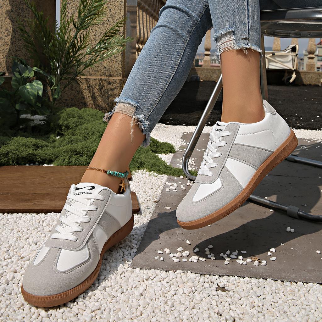 Fashionable New Comfortable Women's Vulcanized Shoes Spring Autumn Elegant Lace Up Round Toe Sports  Leisure Shoes