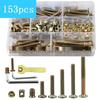 150pcs M6 Electro-galvanized Hex Cap Screws and Nuts for Furniture