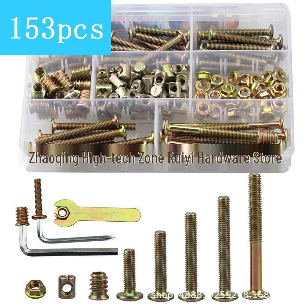 150pcs M6 Electro-galvanized Hex Cap Screws and Nuts for Furniture