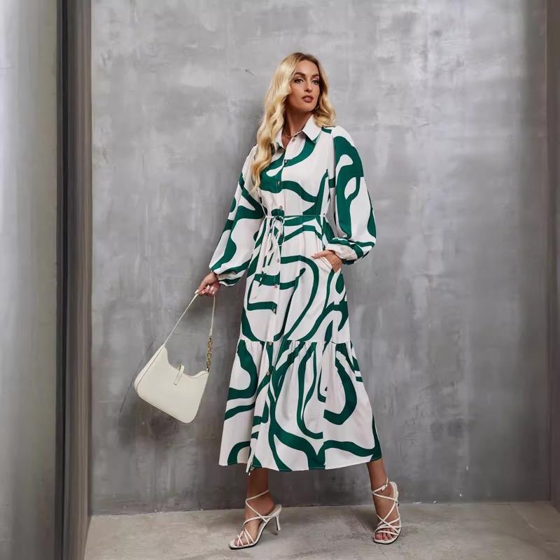 Printed Casual Shirt Dress for Women