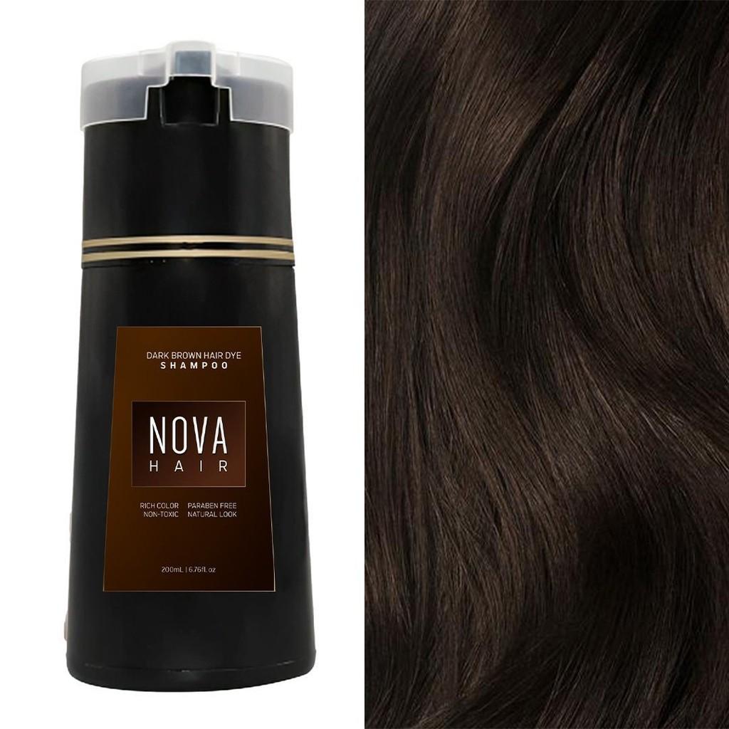 Nova Haarfärbe-Shampoo Reichhaltiges Farbeverstärkendes Haarfärbe-Shampoo Für Lebendige Nuancen dunkelbraune
