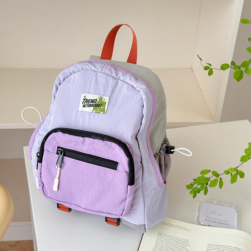 Schoolbag kindergarten school bag children's color matching outdoor backpack travel boys and girls trendy cool boys mountaineering small backpack