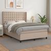 Vidaxl Letto Continentale Con Materasso, Cappuccino, Ecopelle 140X200Cm
