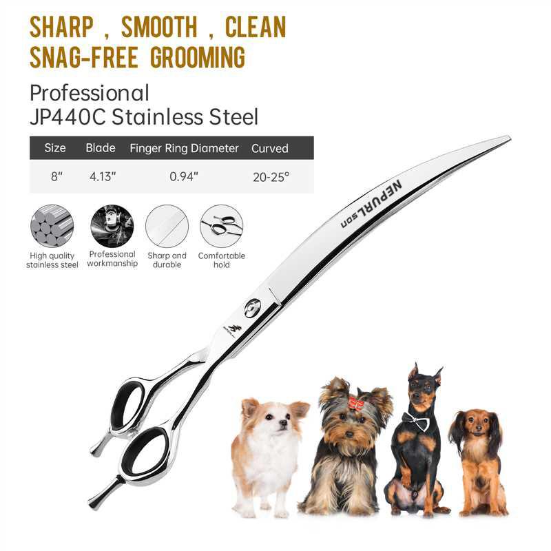 High-End Dubbele Staart Gebogen 8,0-Inch Gebogen Schaar Huisdier Schaar, Professionele Graad Extreem, Omhoog En Omlaag Gebogen, Voor Huisdier Meesters