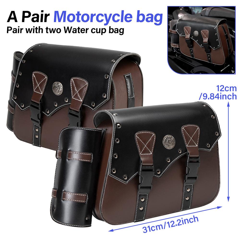 

2PCS Universal Motorcycle Saddlebags Waterproof Luggage Side Storage Travel Bags Pouch Box Helmet Riding