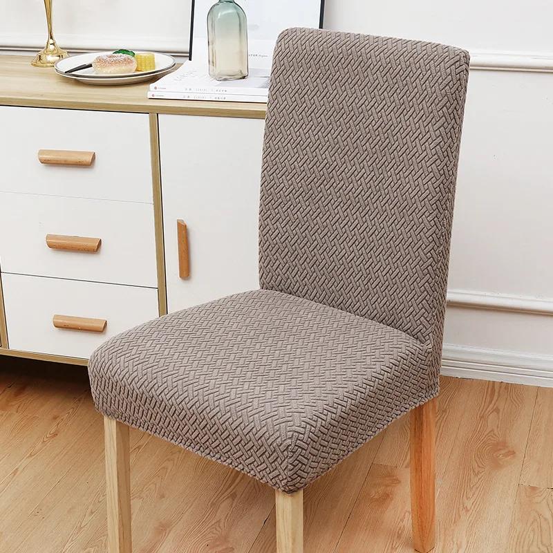 High-elasticity Checkered Backrest Chair Cover Anti-cat Scratch Simple Modern Spring Autumn Thickened Dining Table Chair Cover