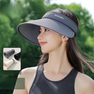 Chapeau Visière d'Été pour Femme Extérieur Résistant aux UV Bord Large Réglable Pliable Anti-Soleil Casquette de Tennis Chapeaux de Golf