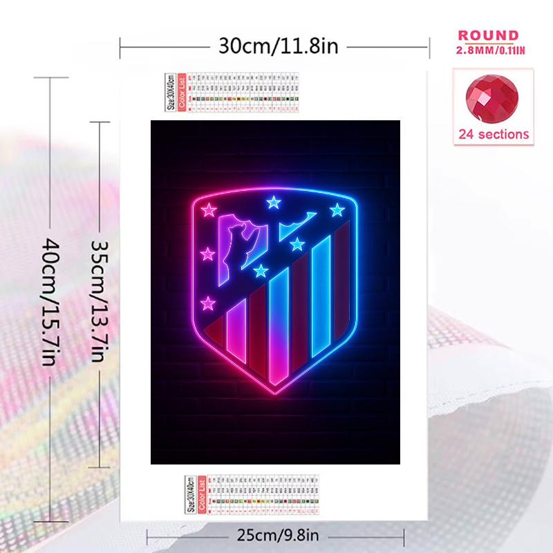 Atletico Madrid Football Club 100% Round Full Drill 5D DIY Diamond Painting Embroidery Cross Stitch Rhinestone Decor