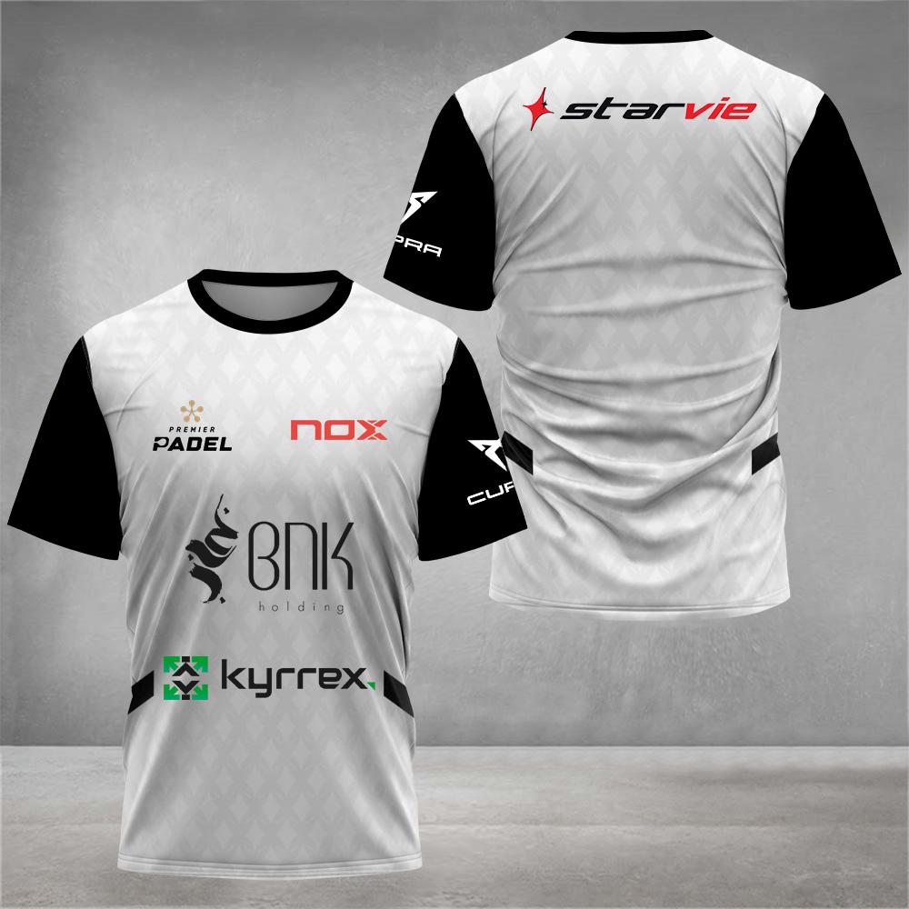 Pánské tričko na Padel tenis Pohodlné Prodyšné S kulatým výstřihem Krátký rukáv Oblečení Venkovní Badminton Běžecké Tričko