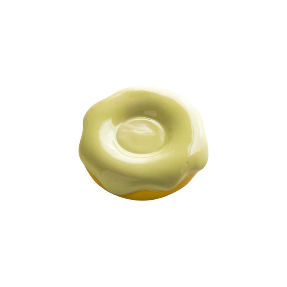 Decorative Ornament Display Rack Ceramic Turntable Tea Tray Creative 360 Rotating Base  Office Yellow Style A