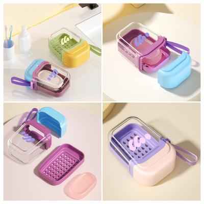 1pcs Portable Soap Box Dawer Type Soap Case Sealed Waterproof Soap Container for Travel Hiking Camping Draining Design