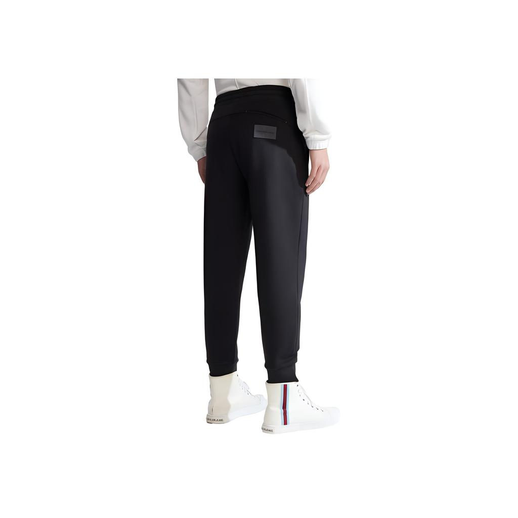 Calvin Klein Minimalist Letter Print Cuffed Knit Sweatpants Men Bottoms Space-Black J324398-BEH