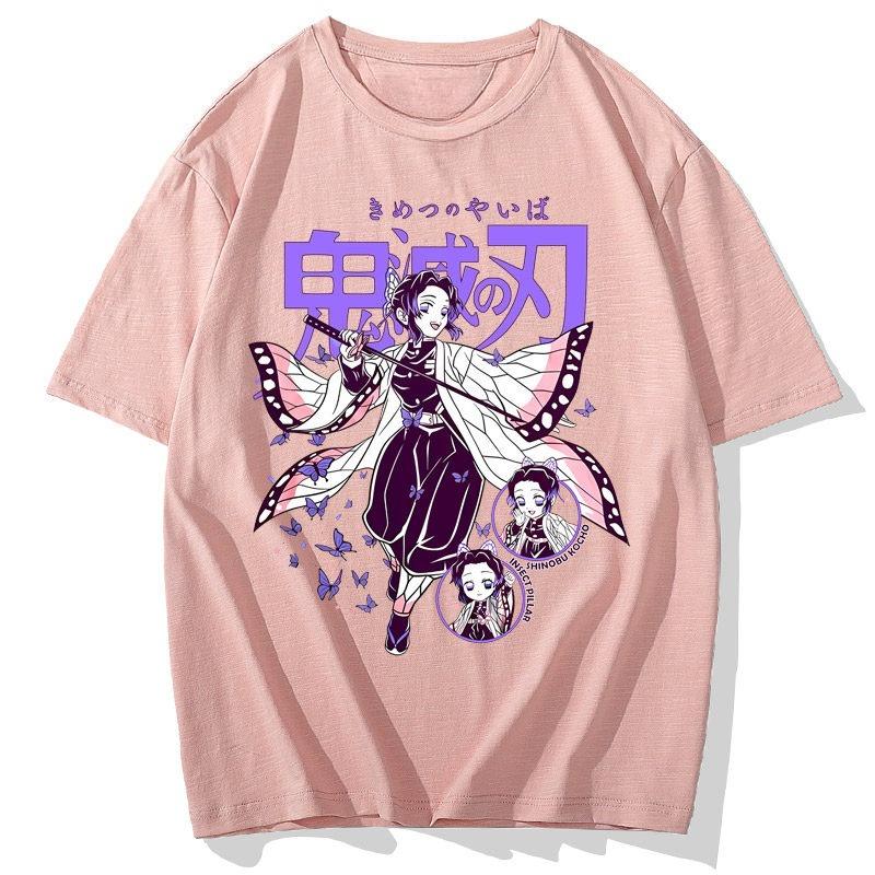 2026 New Demon Slayer Blade Tshirt for Unisex and Women Anime Pillar Jigu Peripheral Clothes Short Sleeves Summer