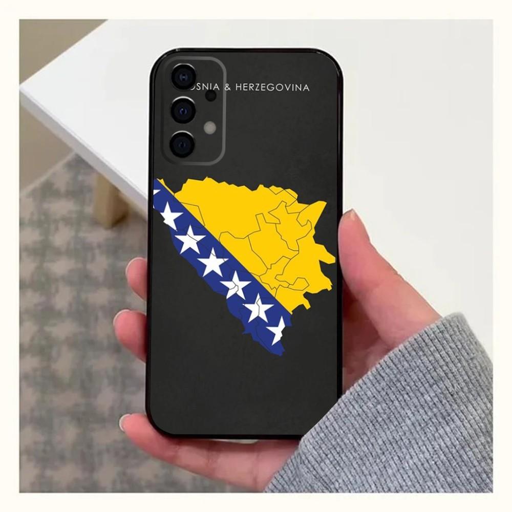 Bosna i Hercegovina Heart Phone Case For Samsung Galaxy A13,A21s,A22,A31,A32,A52,A53,A71,A80,A91 Soft Black Cover