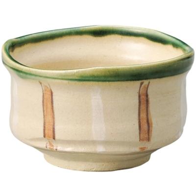 Matcha Fuchi Oribe Tokusa Mino Tillverkad i Presentförpackad Ale-net Skål, Mönster, Keramik, Japan,