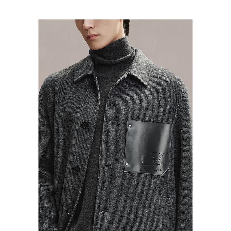 PEACEBIRD Men's Mid-Length Loose Fit Wool Blend Winter Overcoat