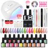 PHOENIXY 20pcs Gel Nail Polish Kit with UV Nail Lamp Top Base Coat Semi Permanent Varnish Manicure Set