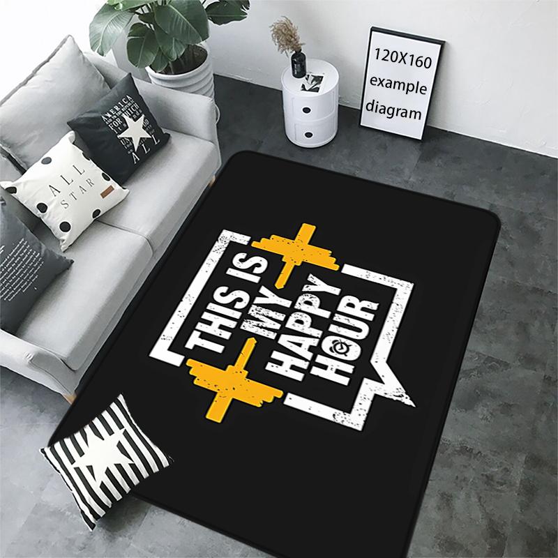 Floor Mat GYM Exercise Time Non-slip Foot Rug for Entryway Hallway Carpet Kitchen Water Adsorbed Rugs Bedside Mats Home Decor