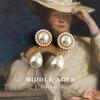 Medieval Baroque Highlight Pearl Flower Earrings French Court Earrings