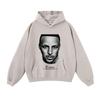 Mens Oversized Cotton Hoodie Streetwear Loose Fit Heavyweight Sweatshirt With Distressed Wash Effect