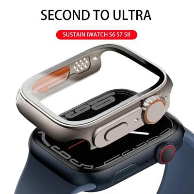 Verre + étui pour Apple Watch 8 7 45mm 41mm 44mm 40mm, couvercle de protection d'écran, changement Ultra pare-chocs, iWatch série 4 5 6 SE, accessoires
