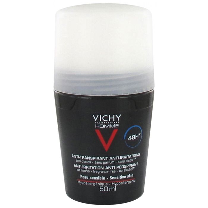 Désodorisant - Vichy - Homme - Roll-On 50ml - Anti-Transpirant 48h - Peau Sensible