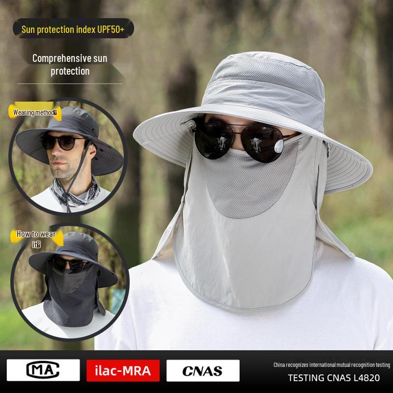 Men's Wide Brim UV Protection Sun Hat for Summer Outdoor Activities