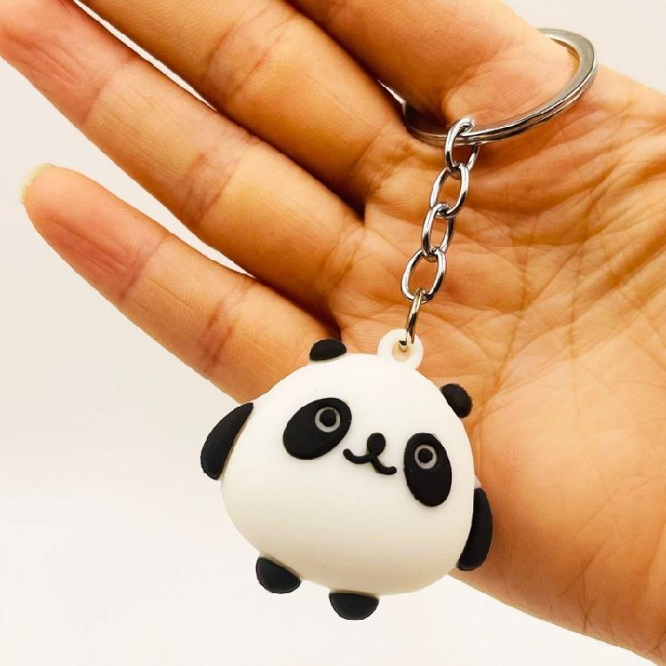 Silicone Panda Keyring Pendant Handmade Animal Shaped Keychain Fashionable Accessories for Backpacks and Handbags