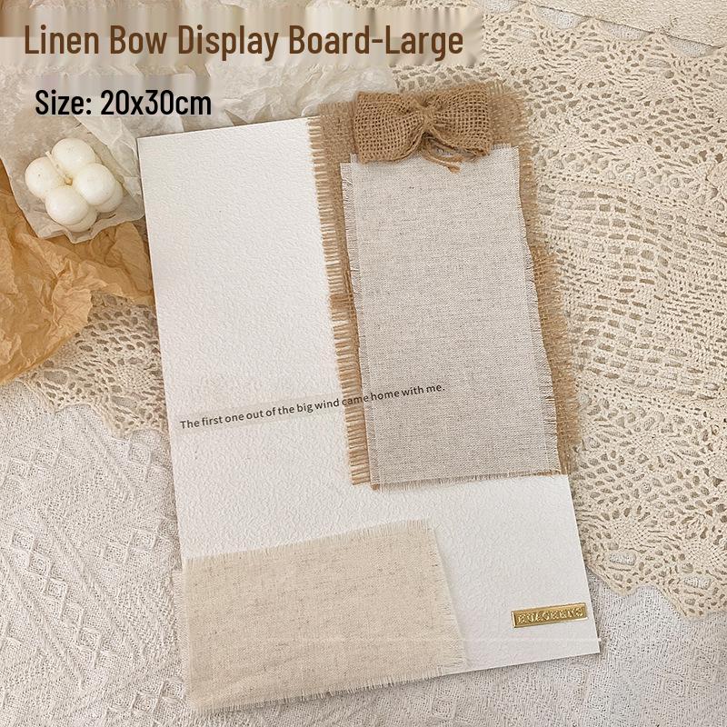 Original Handmade Retro Nail Art Display Board with Burlap Bow and Wearable Nails Pattern.