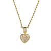 Heart Pendant Necklace Women Gold Plated Chain Hip Hop Jewelry Statement Choker Layered Accessory