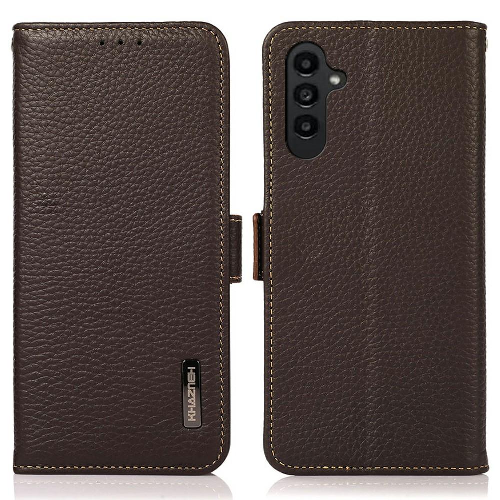 KHAZNEH Für Samsung Galaxy A36 5G Handyhülle Echte Rindslederhülle RFID-Blockierung