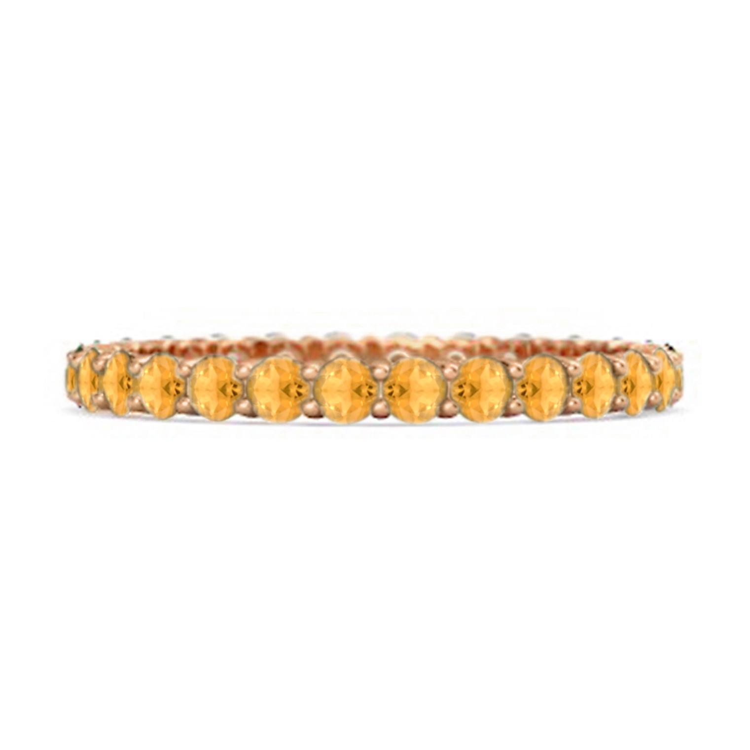 

Citrine Classic Full Band Eternity Ring - 925 Sterling Silver Rose Gold Vermeil 6.5 Яскраво-рожевий