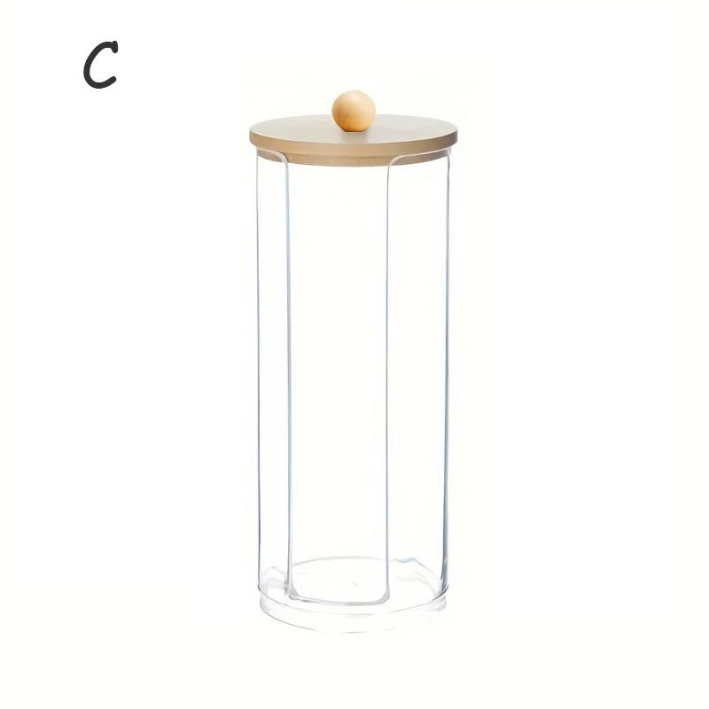 Makeup Organizer Cosmetic Storage Box Organizador Cotton Swab Holder Cotton Pad Box Clear Plastic Box with Lid Dust-proof