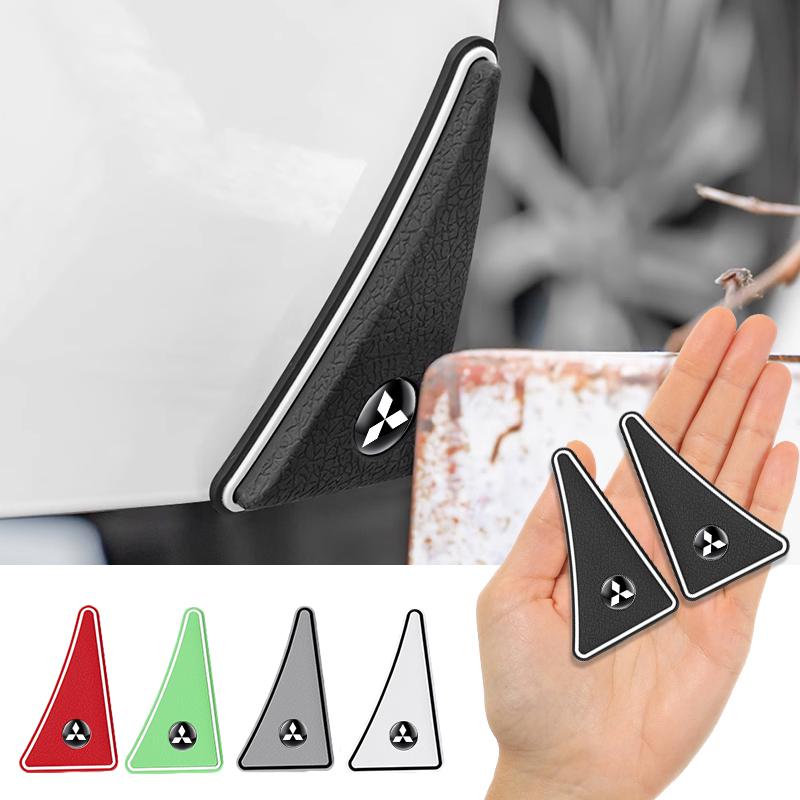 2PCS Car Badge Scratch Guard Anti-collision Door Corner Cover For Mitsubishi ASX Lancer Pajero 4 Colt Galant 8 Carisma EX EVO